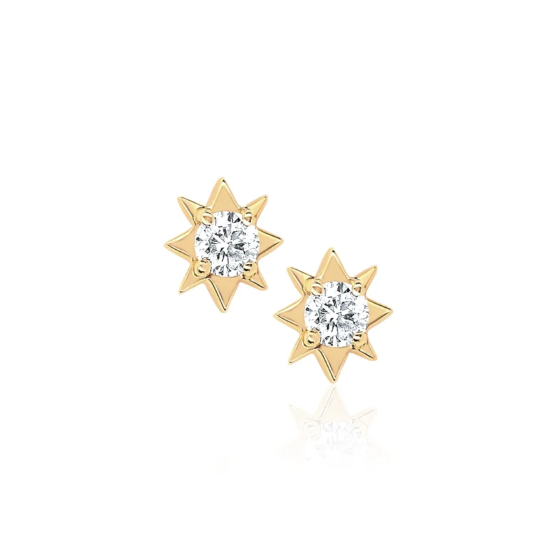 Don't Miss Your Chance Gold Choker Mini North Star Diamond Studs
