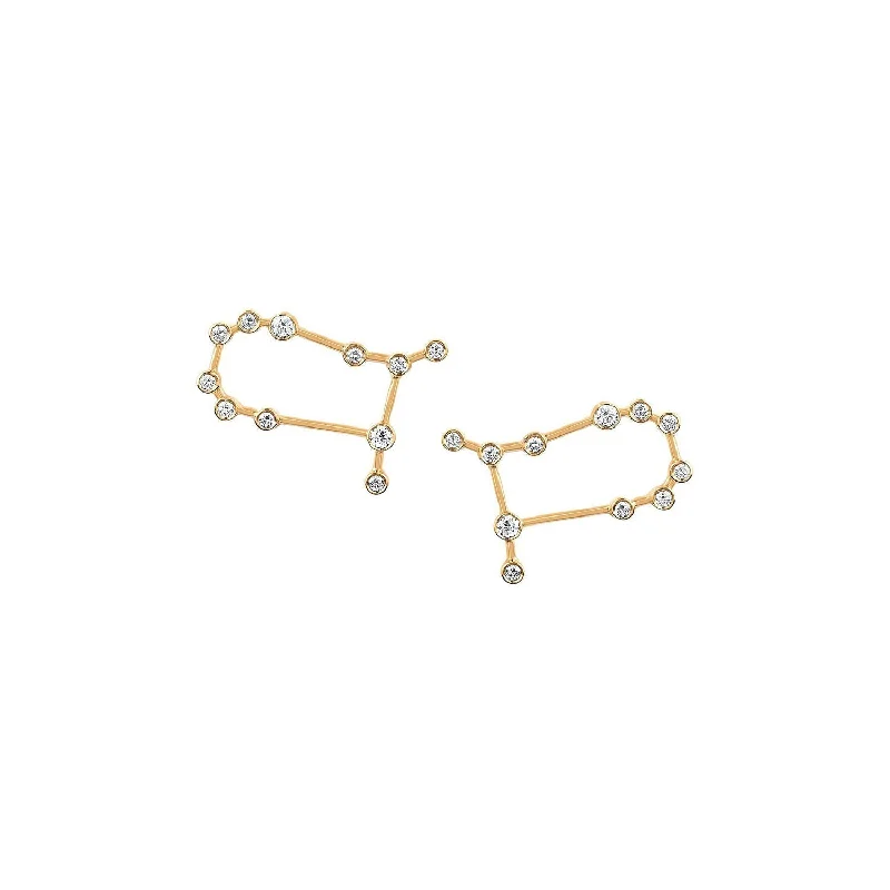 Be the First to Rock the Latest Trends Sterling Silver Baby Gemini Diamond Constellation Studs