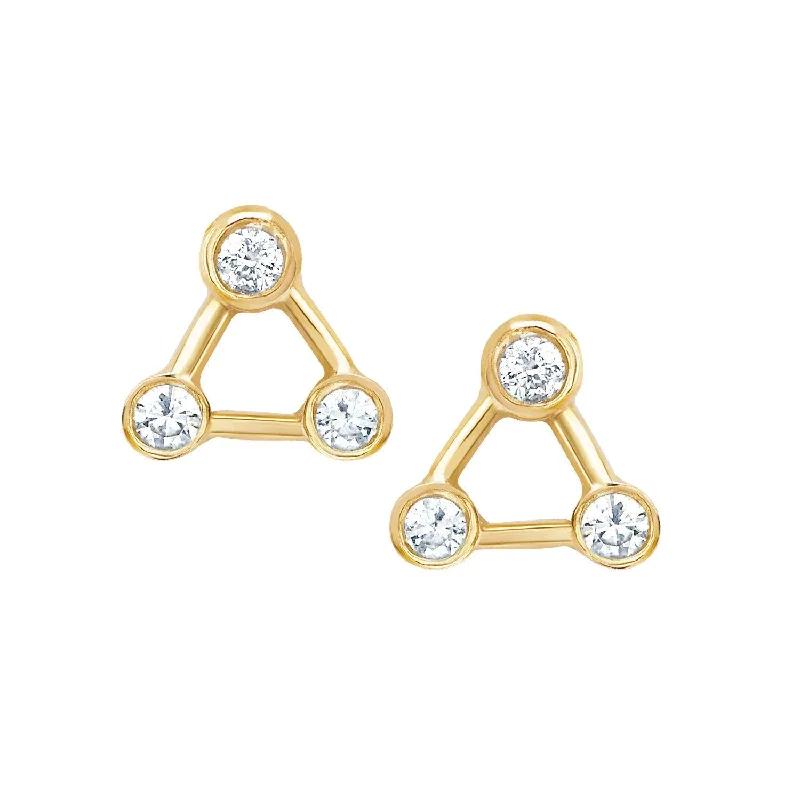 Clearance Sale, Steal Great Bargains Yellow Gold Ring Mini Summer Triangle Diamond Constellation Earrings Clearance Sale, Steal Great Bargains Yellow Gold Ring Mini Summer Triangle Diamond Constellation Earrings
