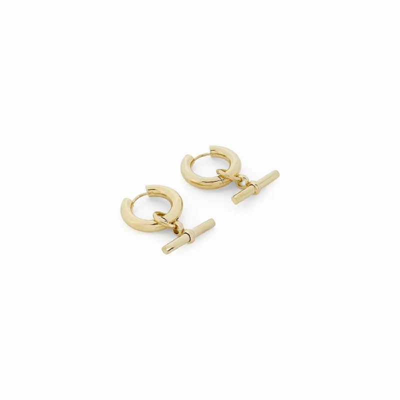 Shop Now, Save Big Bucks Halo Ring T-Bar Hoop Earrings - Gold