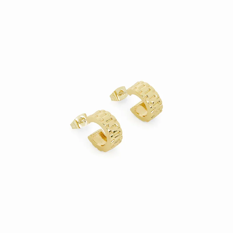 Exclusive Offers for Our Valued Customers Dangle Earrings Watchband Hoop Earrings - Gold Exclusive Offers for Our Valued Customers Dangle Earrings Watchband Hoop Earrings - Gold