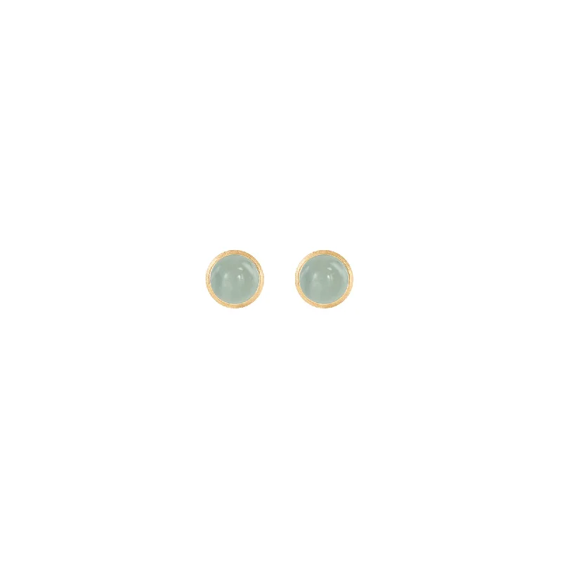Huge Discounts, Unbeatable Offers Lotus 18K Gold Studs w. Aquamarine
