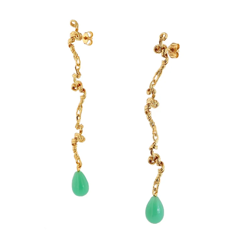 Limited Time, Unlimited Deals Fouettés 24K Gold Plated Earrings w. Chrysoprase