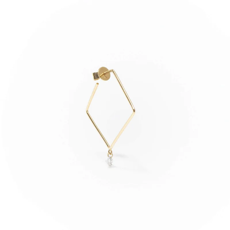 Limited - Edition Collections Now on Sale Square 18K Gold, Whitegold or Rosegold Earring w. Diamond Limited - Edition Collections Now on Sale Square 18K Gold, Whitegold or Rosegold Earring w. Diamond