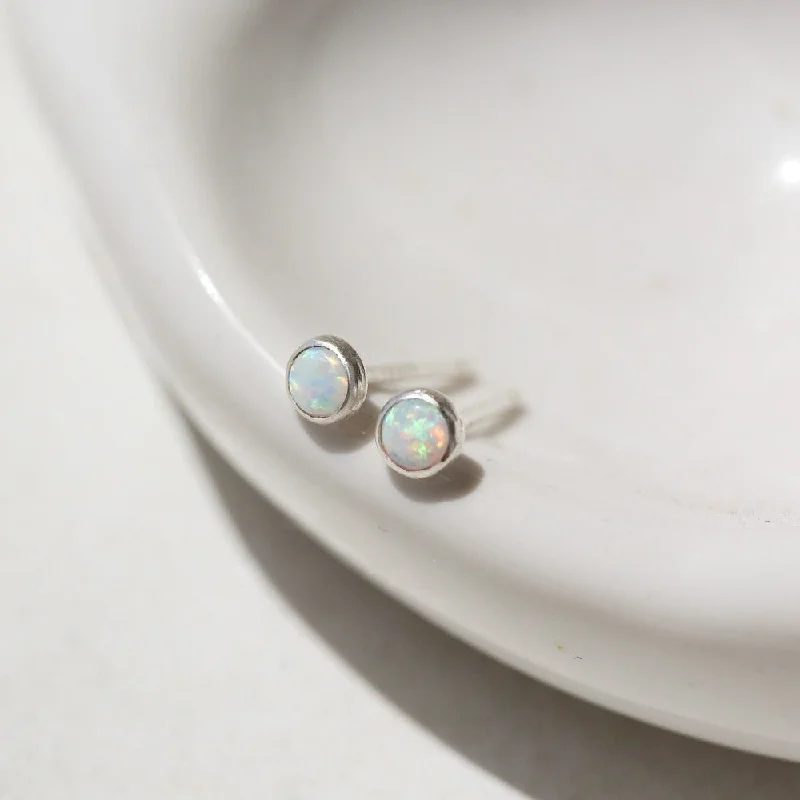 New Arrivals Gold Bangle Petite Opal Studs