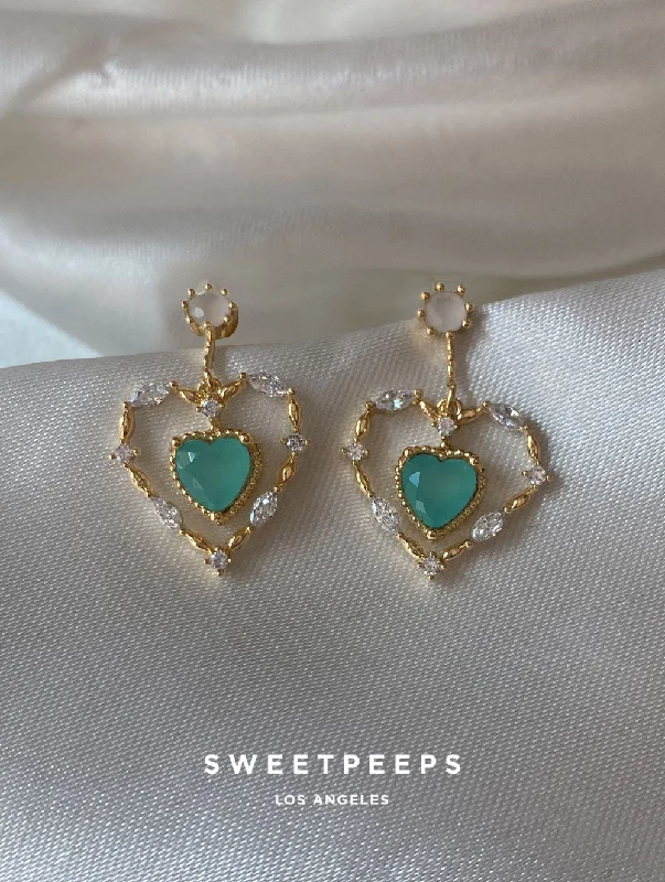 Exclusive Members - Only Sale Silver Bangles Pretty Heart Studs (Mint)