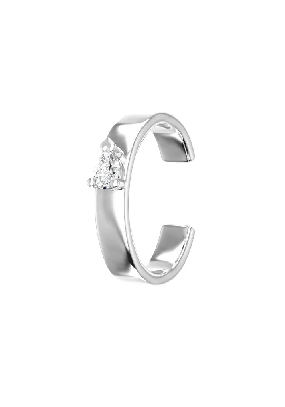 Clearance Sale, Steal Great Bargains Pear Ear Cuff 18K Whitegold Ear Cuffs w. Lab-Grown Diamond Clearance Sale, Steal Great Bargains Pear Ear Cuff 18K Whitegold Ear Cuffs w. Lab-Grown Diamond