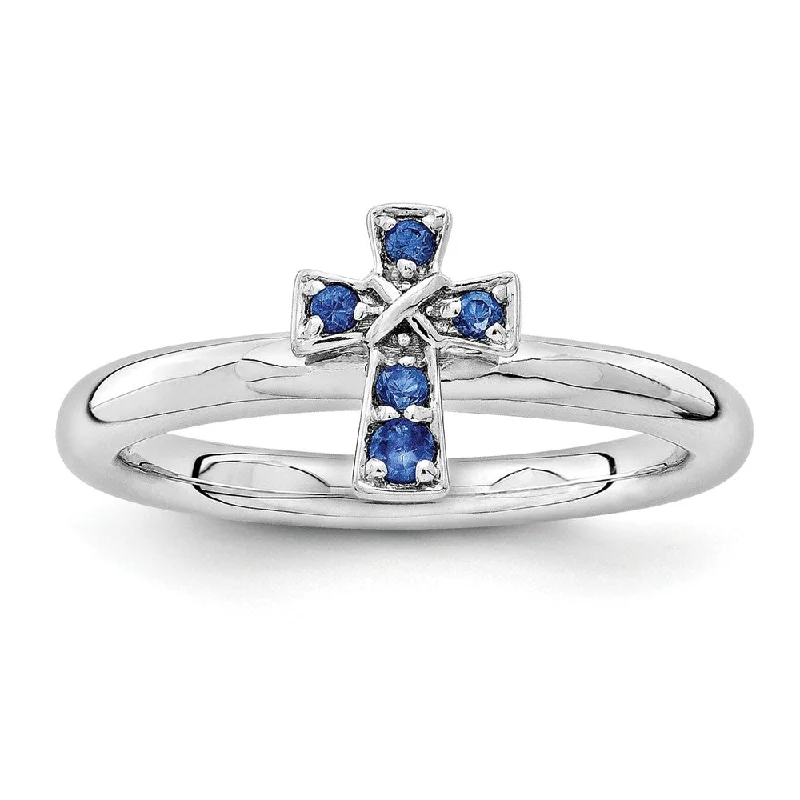 Black Friday - Style Deals All Week Long Custom Necklace Rhodium Sterling Silver Stackable Created Sapphire 9mm Cross Ring Black Friday - Style Deals All Week Long Custom Necklace Rhodium Sterling Silver Stackable Created Sapphire 9mm Cross Ring