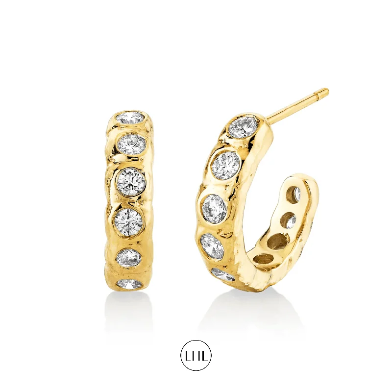 Huge Discounts, Unbeatable Offers Engagement Ring River Graduated Diamond Hoops