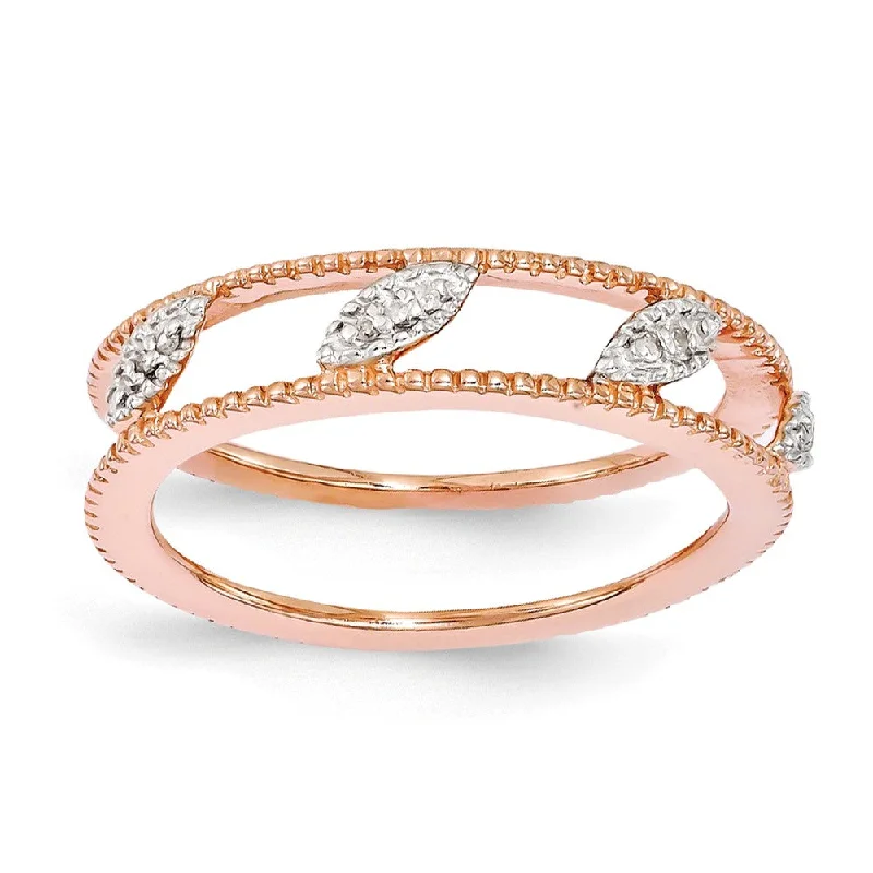 New Arrivals Fashion Bangles Rose Gold Tone Plated Sterling Silver Diamond Jacket Stack Ring New Arrivals Fashion Bangles Rose Gold Tone Plated Sterling Silver Diamond Jacket Stack Ring