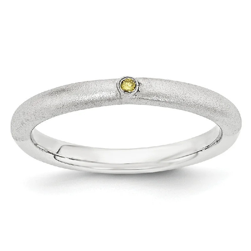 Black Friday - Style Deals All Week Long Stylish Bracelet Satin Sterling Silver Stackable 1 Pt. Yellow Diamond 2.5mm Band Black Friday - Style Deals All Week Long Stylish Bracelet Satin Sterling Silver Stackable 1 Pt. Yellow Diamond 2.5mm Band