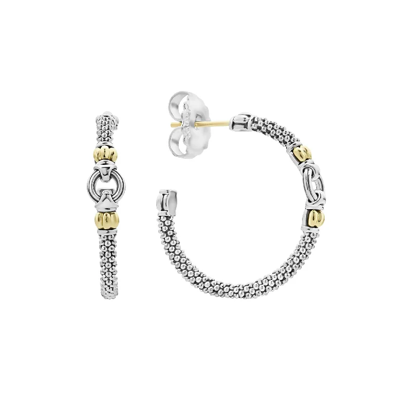 Buy More, Save More Diamond Studs Signature Caviar Two-Tone Caviar Hoop Earrings