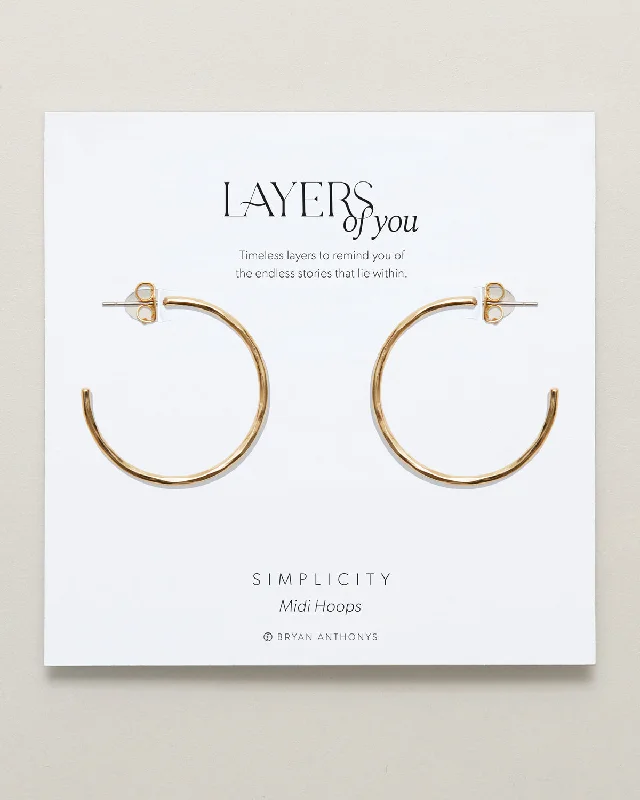 Shop Comfortably at Home Antique Bracelet Simplicity Midi Hoop Earrings