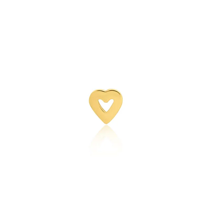 Big Savings, Big Smiles Bold Earrings Single Mini Open Heart Stud