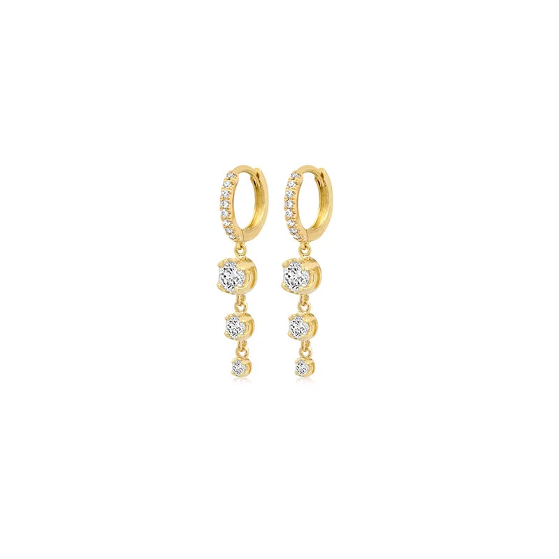 Be the First to Rock the Latest Trends Celestial Jewelry Small Diamond Huggies with Graduated Illusion Set Diamond Drop Be the First to Rock the Latest Trends Celestial Jewelry Small Diamond Huggies with Graduated Illusion Set Diamond Drop