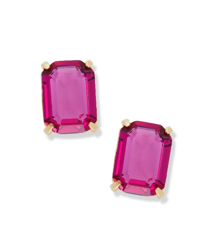 Flash Sale Black Pearl Necklace Socialite Studs in Fuchsia