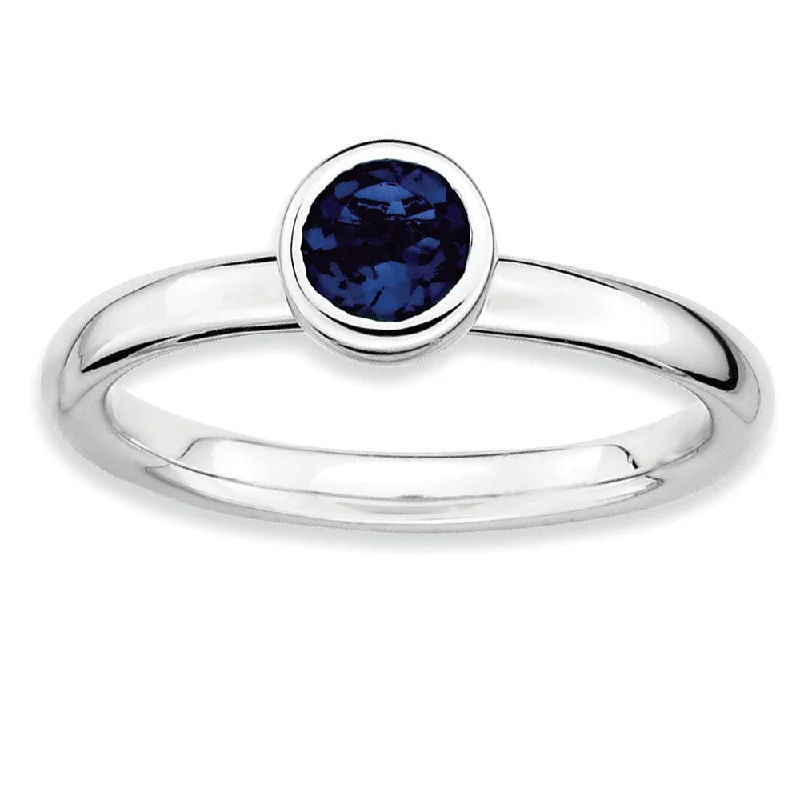Be the First to Rock the Latest Trends Antique Bracelet Stackable Low Profile 5mm Created Sapphire Silver Ring Be the First to Rock the Latest Trends Antique Bracelet Stackable Low Profile 5mm Created Sapphire Silver Ring
