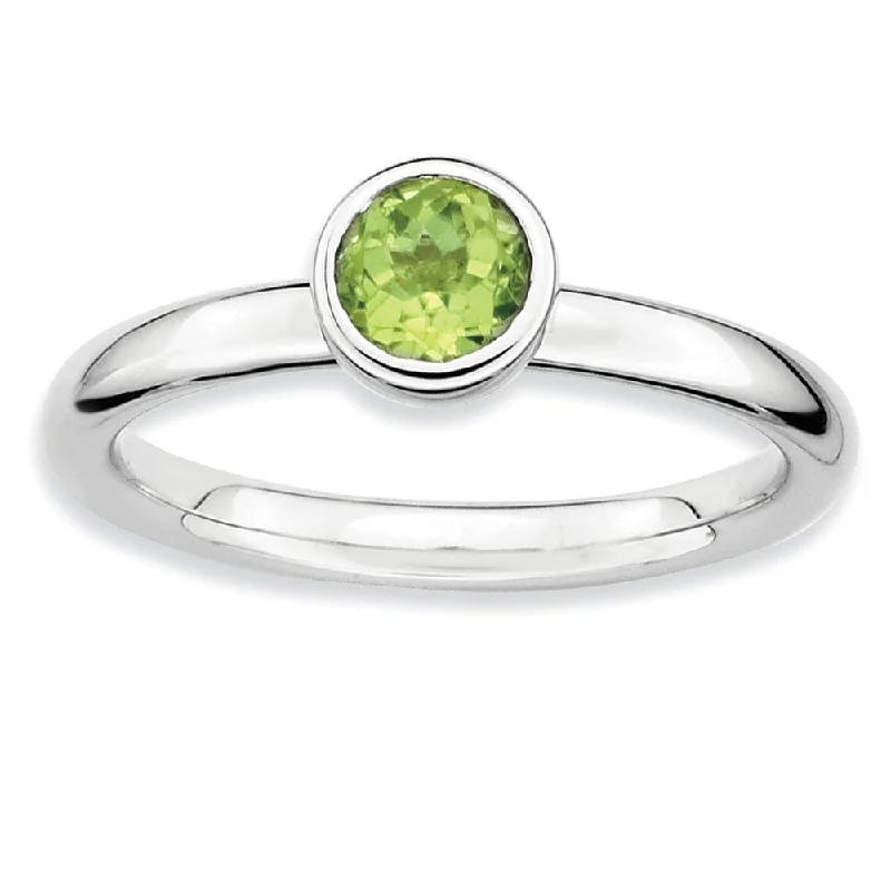 New Arrivals on Discount Gemstone Jewelry Stackable Low Profile 5mm Peridot Silver Ring New Arrivals on Discount Gemstone Jewelry Stackable Low Profile 5mm Peridot Silver Ring