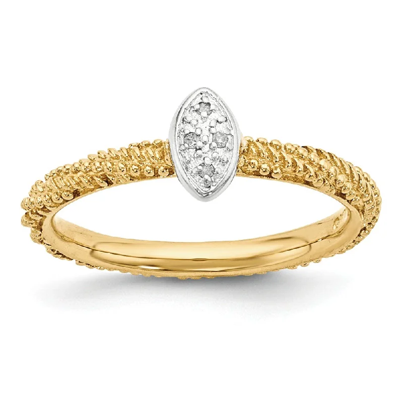 Flash Sale, Grab the Deals Fast Twisted Band Ring Sterling Silver & Gold Tone .02 Ctw I3 H-I Diamond Stackable Ring Flash Sale, Grab the Deals Fast Twisted Band Ring Sterling Silver & Gold Tone .02 Ctw I3 H-I Diamond Stackable Ring