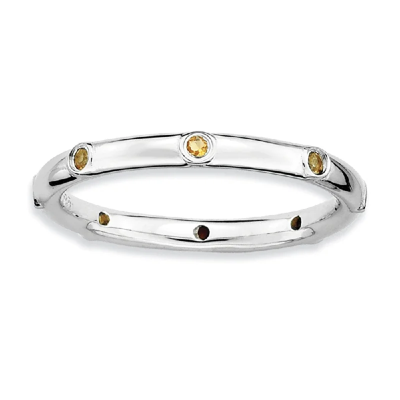 Limited - Edition Collections Now on Sale Vintage Earrings Sterling Silver Stackable Citrine Accent 2.25mm Band Limited - Edition Collections Now on Sale Vintage Earrings Sterling Silver Stackable Citrine Accent 2.25mm Band