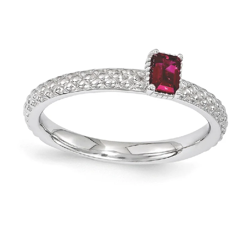 Exclusive Offers for Our Valued Customers Statement Earrings Sterling Silver Stackable Created Ruby Octagon Solitaire Ring Exclusive Offers for Our Valued Customers Statement Earrings Sterling Silver Stackable Created Ruby Octagon Solitaire Ring