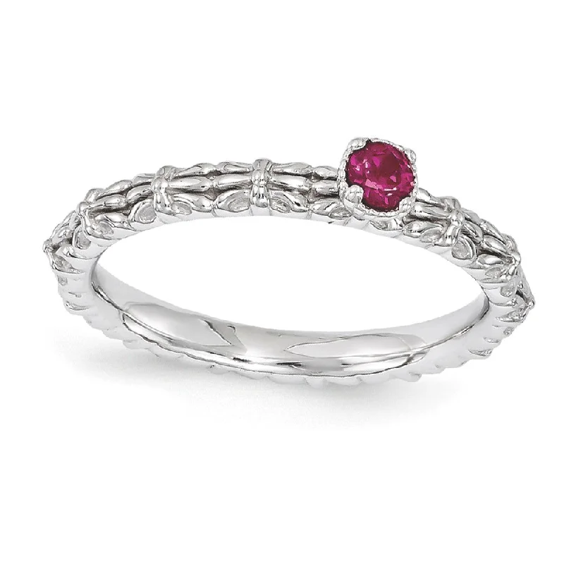 Buy More, Save More Rose Gold Earrings Sterling Silver Stackable Created Ruby Round Single Stone Ring Buy More, Save More Rose Gold Earrings Sterling Silver Stackable Created Ruby Round Single Stone Ring