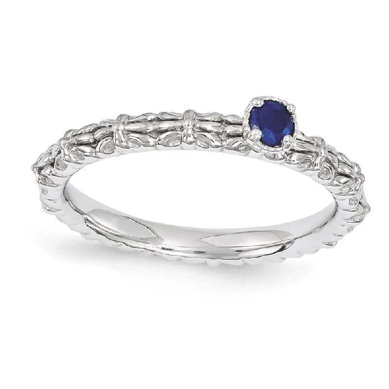 Shop Comfortably at Home Unique Earrings Sterling Silver Stackable Created Sapphire Round One Stone Ring Shop Comfortably at Home Unique Earrings Sterling Silver Stackable Created Sapphire Round One Stone Ring