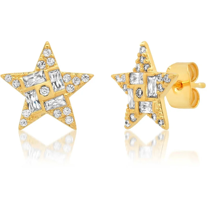 Unbeatable Savings Await Fashion Ring TAI GOLD PAVE STAR STUDS