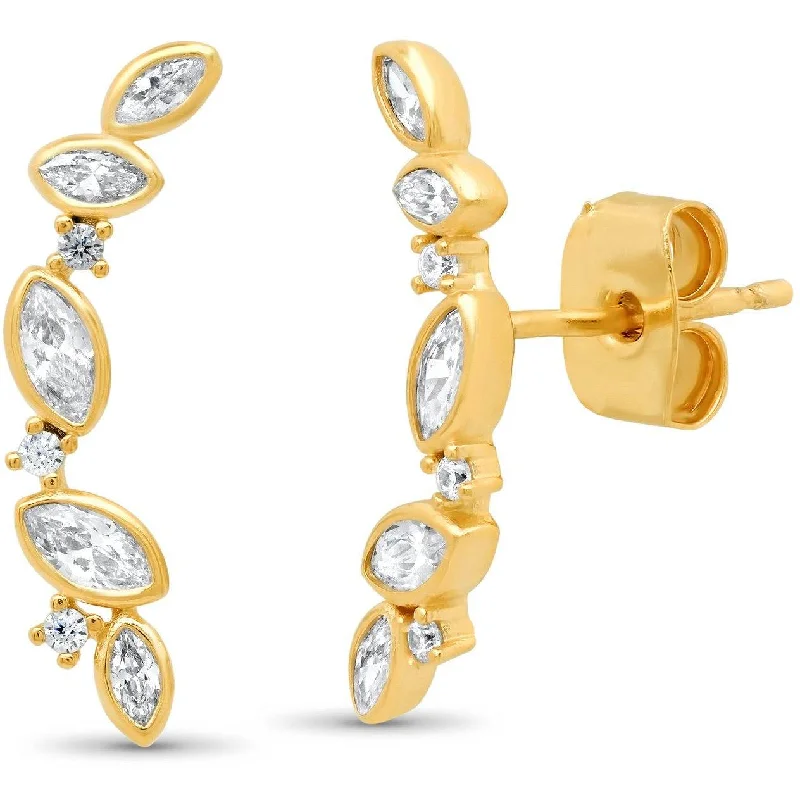 Unbeatable Savings Await Bridal Earrings TAI Marquis Shaped Cluster Ear Climber