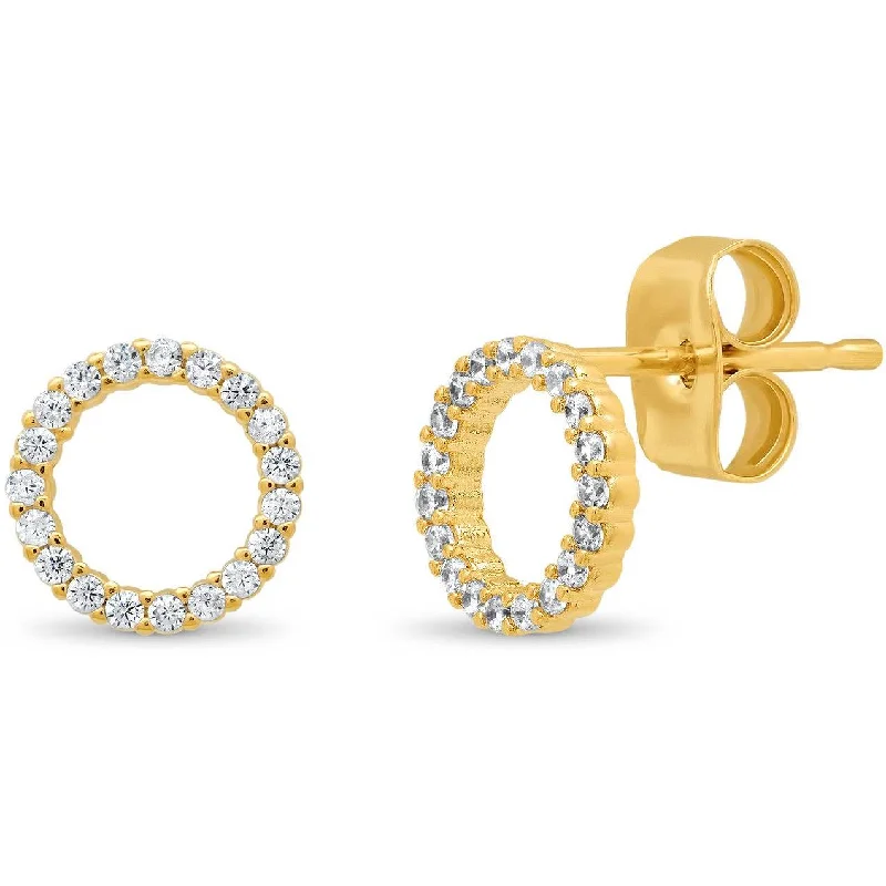 Don't Miss Your Chance Everyday Jewelry TAI Open Circle Pave CZ Stud