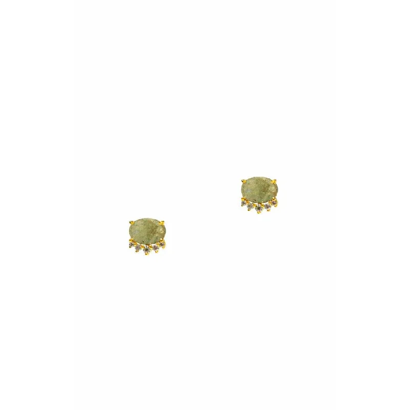 Limited - Edition Collections Now on Sale Birthstone Jewelry TAI Oval Shaped Labradorite Stud with Pave Cz Limited - Edition Collections Now on Sale Birthstone Jewelry TAI Oval Shaped Labradorite Stud with Pave Cz