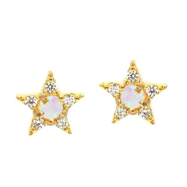 Shop Now, Save Big Bucks Elegant Jewelry TAI Star Studs with Opal Center