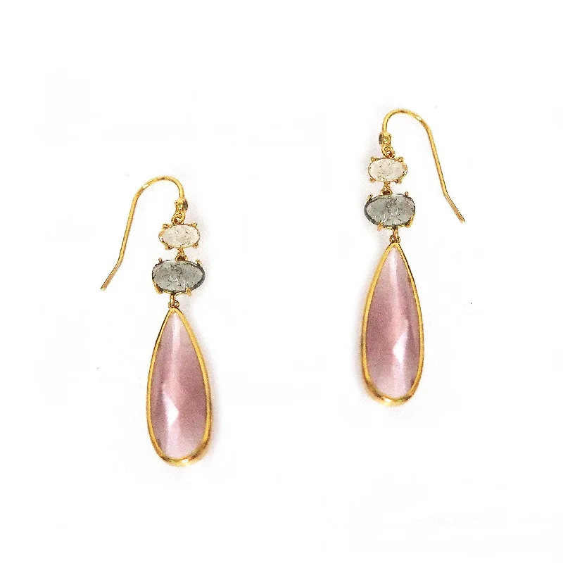 Buy More, Save More Vintage Jewelry TAI Triple Stone Tear Drop Earrings