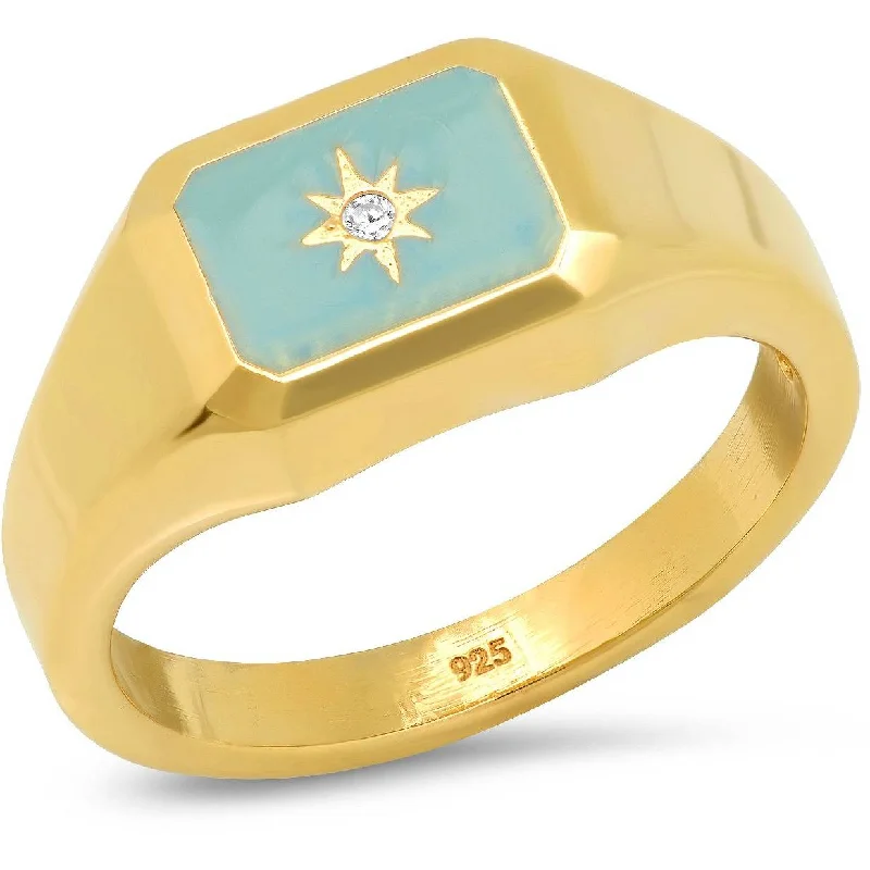 New Arrivals Sapphire Ring TAI TURQUOISE SIGNET RING