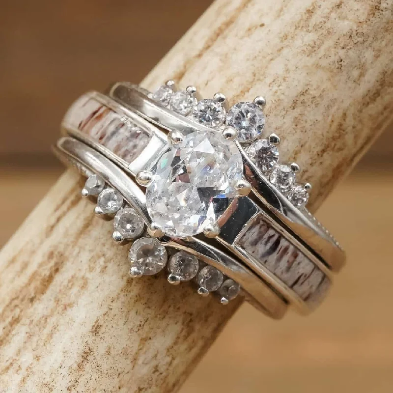 Clearance Sale Sterling Silver The Grand Adair Wishbone Wedding Set