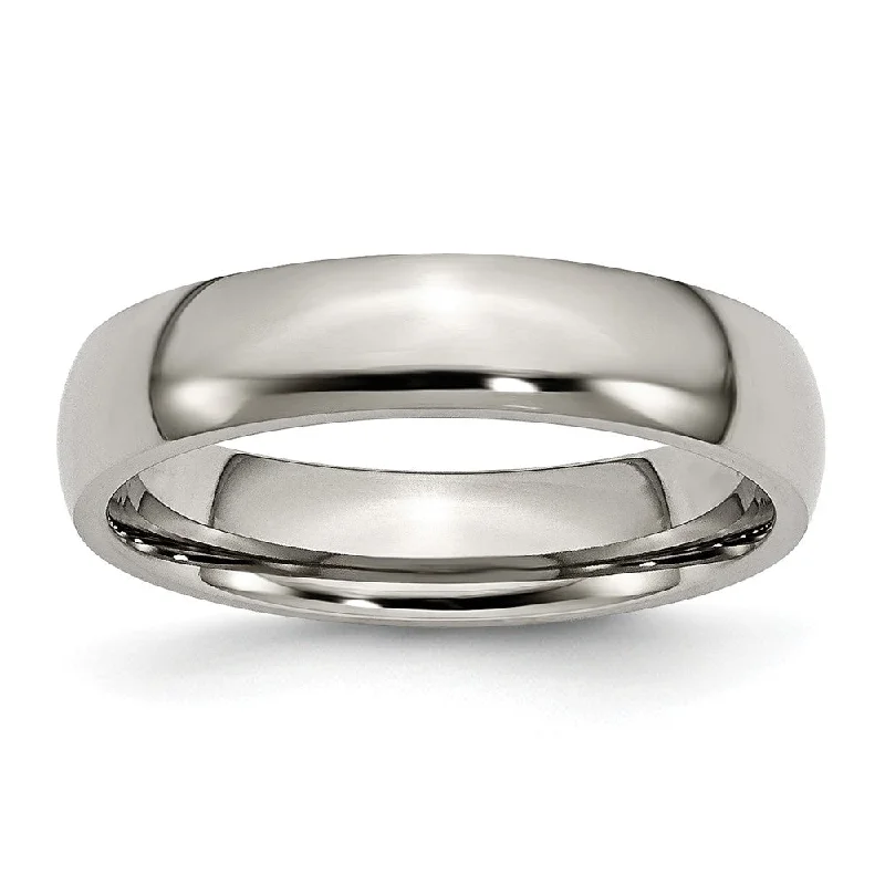 Don't Miss Your Chance Minimalist Studs Titanium 5mm Polished Domed Comfort Fit Band
