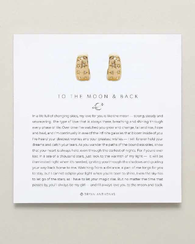 Limited - Time Offer Gold Cuff Bracelet To the Moon and Back Hoop Earrings