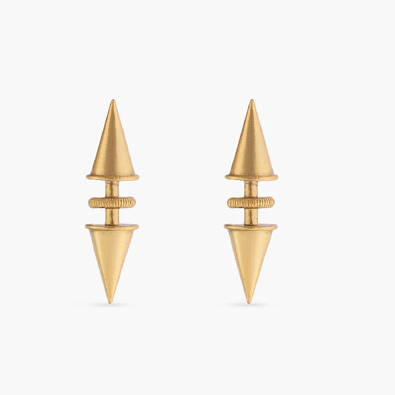 New Arrivals on Discount Classic Diamond Ring Trigono Gold Plated Tribal Earrings