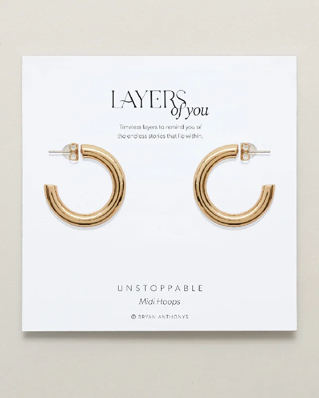 Limited Time, Unlimited Deals Personalized Bracelet Unstoppable Midi Hoop Earrings