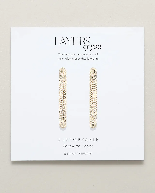 Flash Sale Heart Locket Unstoppable Pave Maxi Hoop Earrings