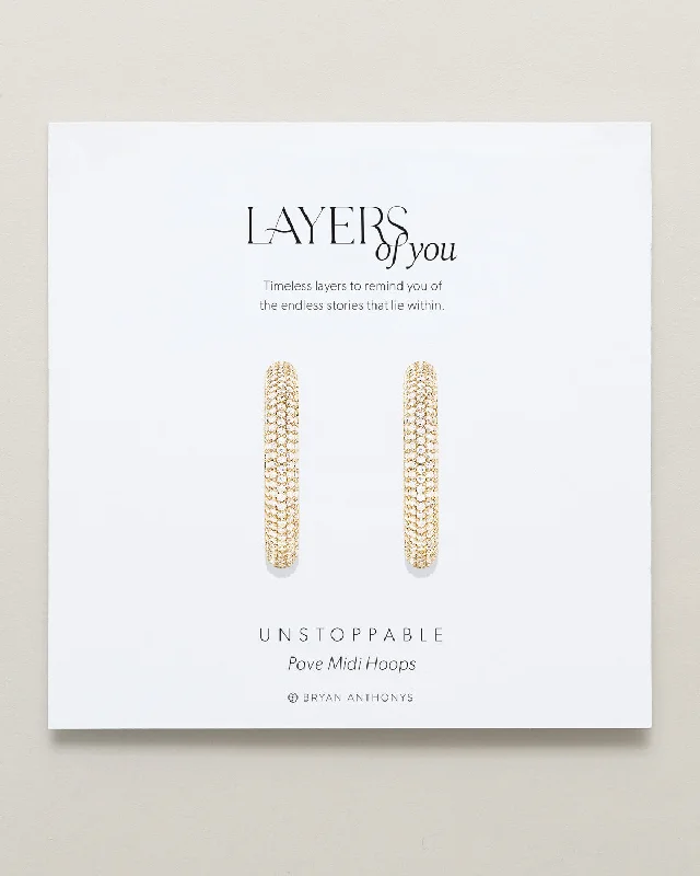 Unbeatable Savings Await Boho Earrings Unstoppable Pave Midi Hoop Earrings