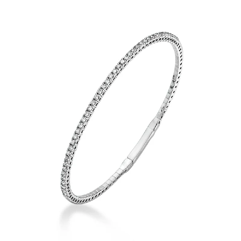 Black Friday - Style Deals All Week Long Sterling Bracelet HalfWay Flexible Diamond Thin Stackable Bangle Bracelet Cuff (1.00 ct.) in 14K Gold Black Friday - Style Deals All Week Long Sterling Bracelet HalfWay Flexible Diamond Thin Stackable Bangle Bracelet Cuff (1.00 ct.) in 14K Gold