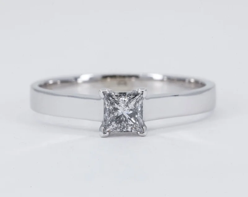 Limited Time, Unlimited Deals Elegant Chain 1/2 Carat Princess Diamond Engagement Ring in 14K White Gold - Size 9 Limited Time, Unlimited Deals Elegant Chain 1/2 Carat Princess Diamond Engagement Ring in 14K White Gold - Size 9