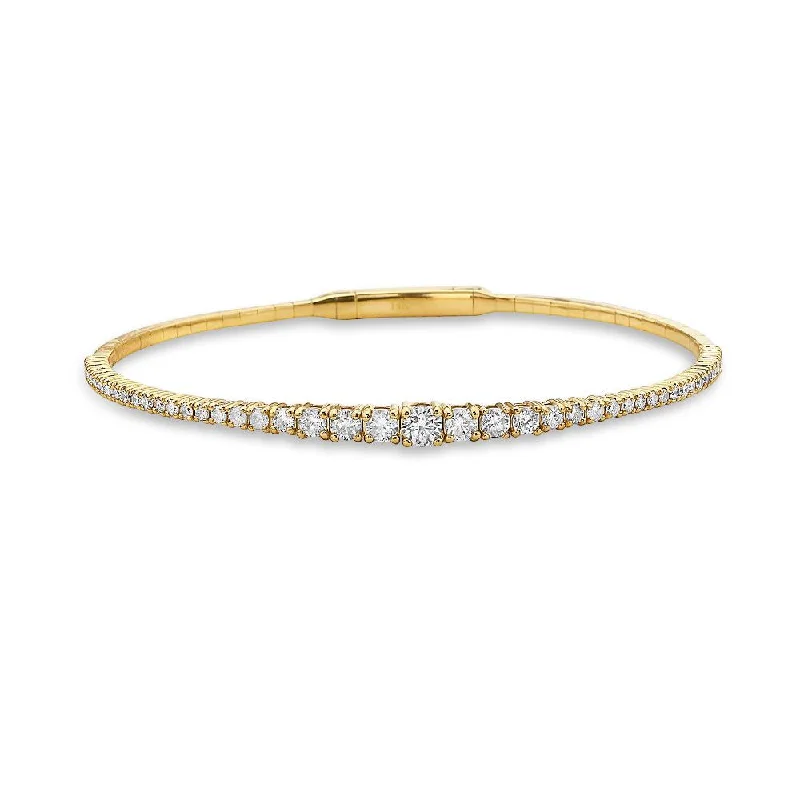 Shop Now, Save Big Bucks Bold Jewelry Halfway Graduated Diamond Thin Flexible Bangle Bracelet Cuff (1.35 ct.) in 14K Gold