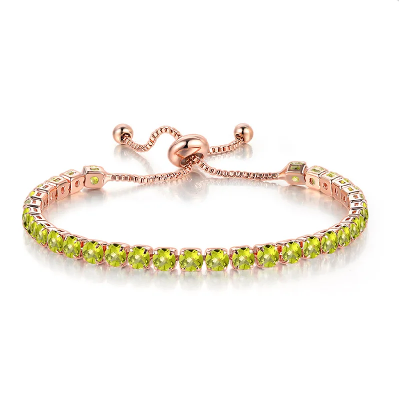 Clearance Sale, Steal Great Bargains Gold Necklace 10k Rose Gold 7 Cttw Created Yellow Sapphire Round Adjustable Tennis Plated Bracelet