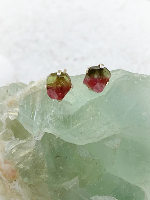 Clearance Sale, Steal Great Bargains Chic Necklace Watermelon Tourmaline Slice Posts