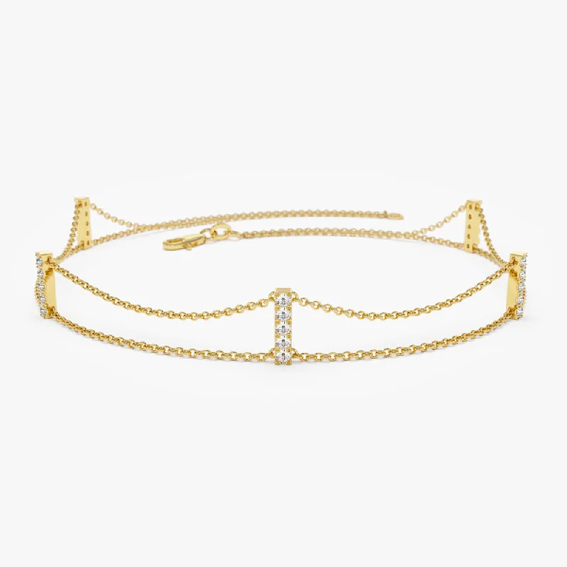 Limited Time, Unlimited Deals Infinity Necklace 14k 5 Station Diamond Bar Bracelet