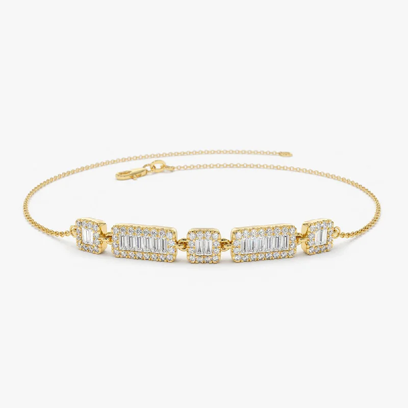 New Arrivals Round Cut Ring 14K Baguette and Round Diamond Bracelet