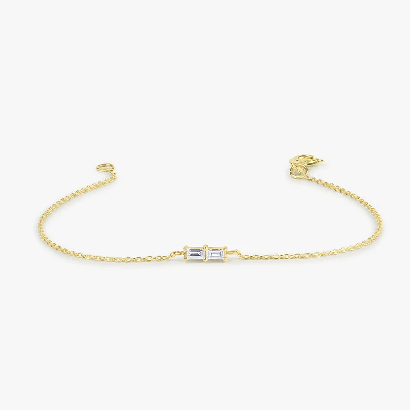 Big Savings, Big Smiles Layered Bracelet 14k Double Baguette Diamond Bracelet