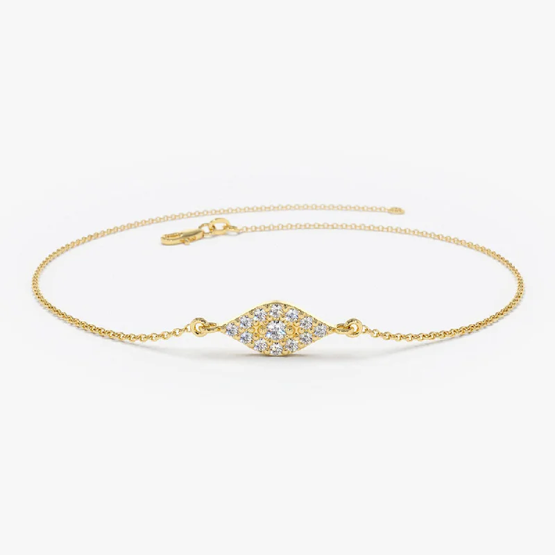 Clearance Sale Cross Pendant 14k Gold All Diamond Evil Eye Bracelet
